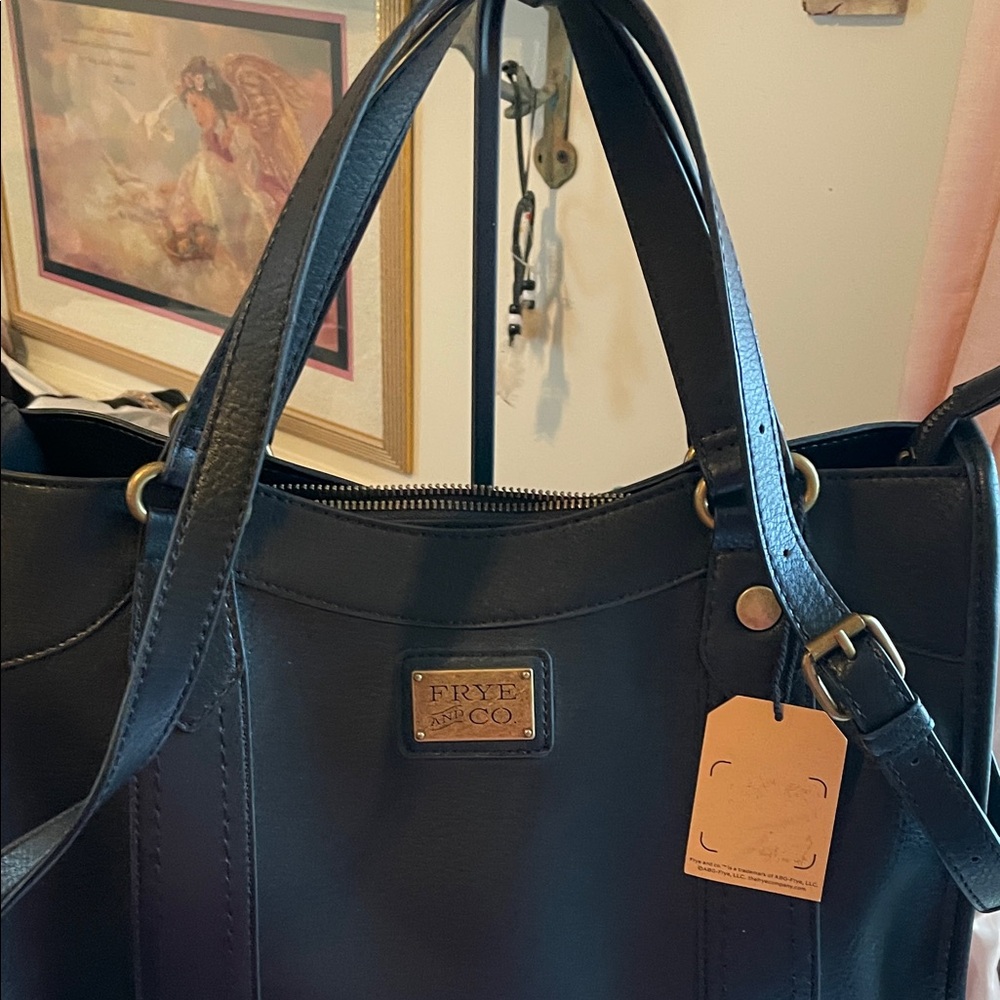 Black Frye and Co Vegan Leather Tote Bag - Picture 3 of 15